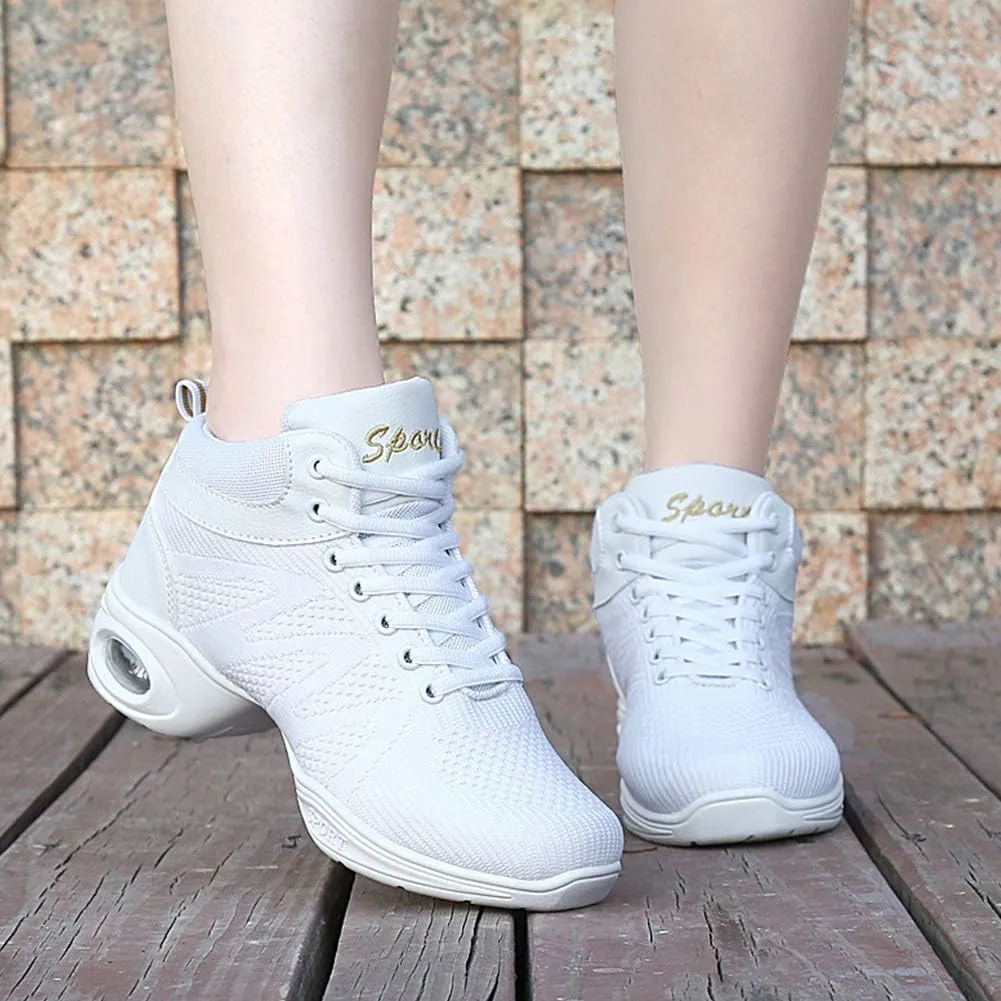 TINRYMX Women Modern Dance Sneaker Jazz Shoes Lace up Air Cushion Ballroom Hip hop Practice Dance Shoes,Model-LYX708