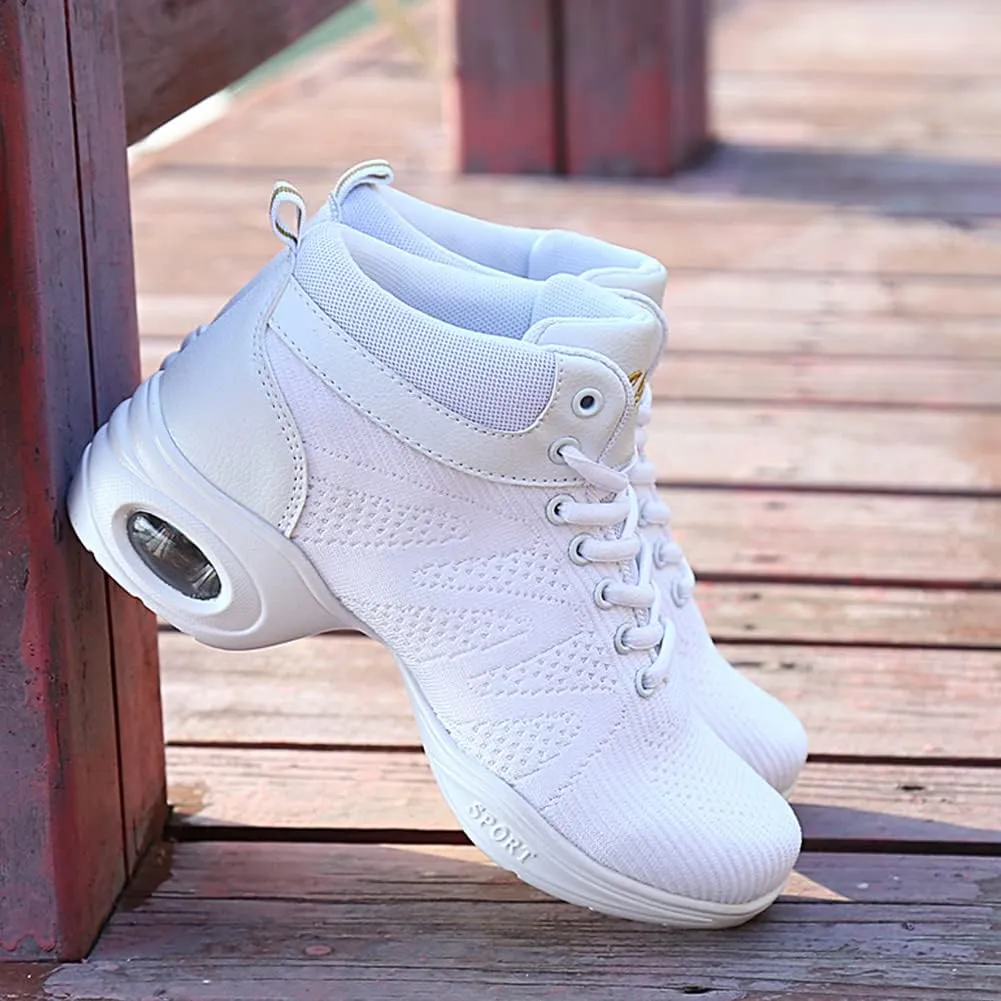TINRYMX Women Modern Dance Sneaker Jazz Shoes Lace up Air Cushion Ballroom Hip hop Practice Dance Shoes,Model-LYX708