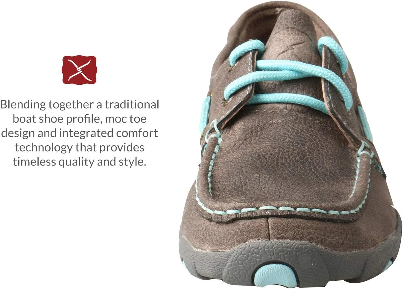 Twisted X Women's Boat Shoe Leather Driving Moccasins