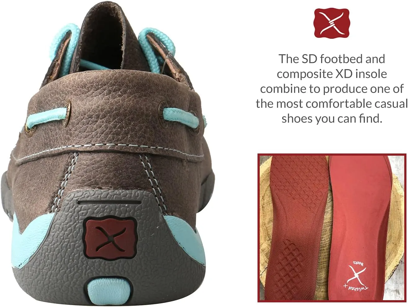 Twisted X Women's Boat Shoe Leather Driving Moccasins