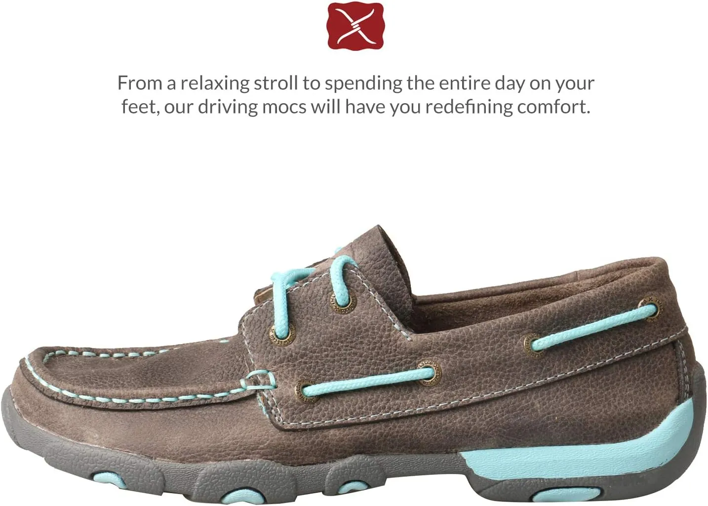 Twisted X Women's Boat Shoe Leather Driving Moccasins