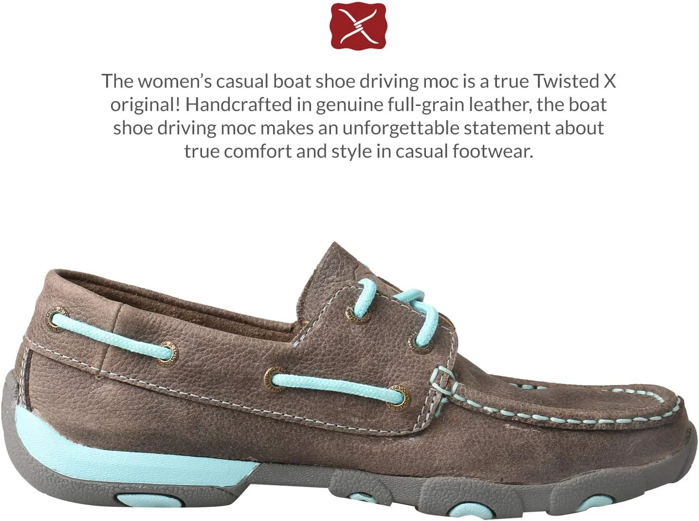Twisted X Women's Boat Shoe Leather Driving Moccasins