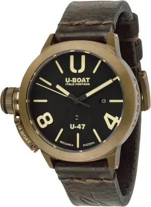 U-boat Classico Mens Analog Swiss Automatic Watch with Leather Bracelet 7797