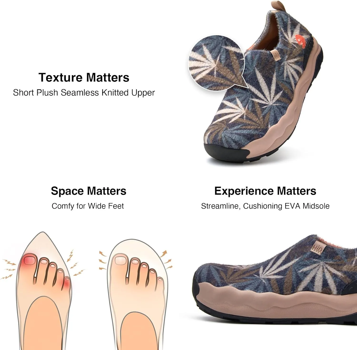 UIN Men's Art Travel Walking Shoes Slip On Casual Lightweight Wide Toe Chunky Comfort Fashion Sneaker Toledo Ⅵ Ⅶ Ⅹ Ⅺ ⅩⅢ ⅩⅤ ⅩⅥ