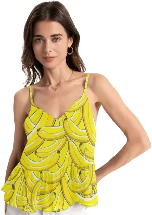 visesunny Summer Ruffle Spaghetti Strap Camisole V Neck Tank Top for Women Sleeveless Loose Fit Cami XS-2XL 2025