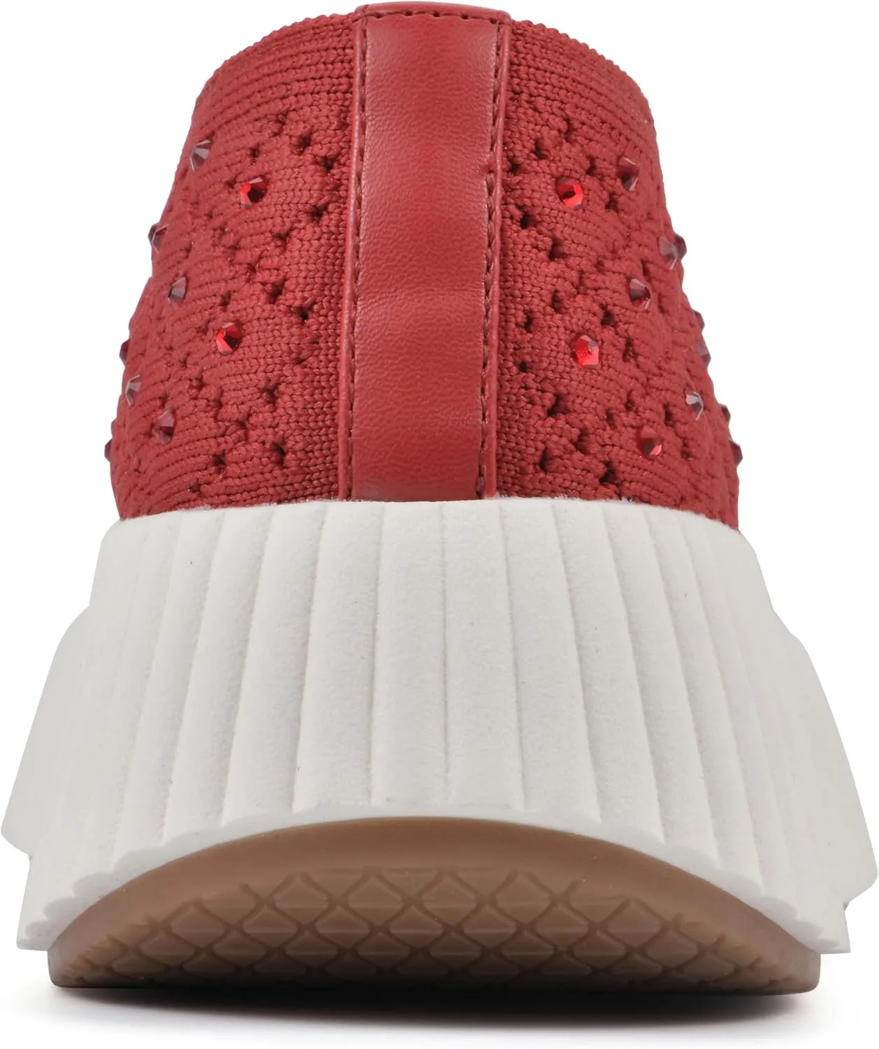 WHITE MOUNTAIN Women's Dyles Rhinestoned Woven Knit Sneaker