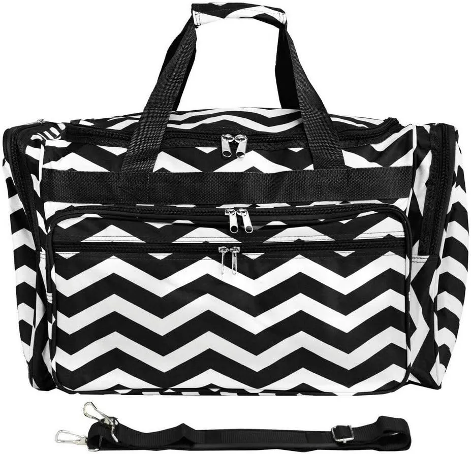 World Traveler Chevron 22-inch Carry-on Duffle Bag with Adjustable Shoulder Strap