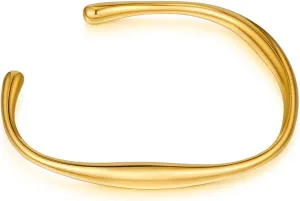 WOWORAMA Teardrop Gold Cuff Bracelets for Women Adjustable 18K Gold Plated Chunky Open Cuff Bangle Bracelets Minimalist Thick Gold Wrist Cuff Bracelets