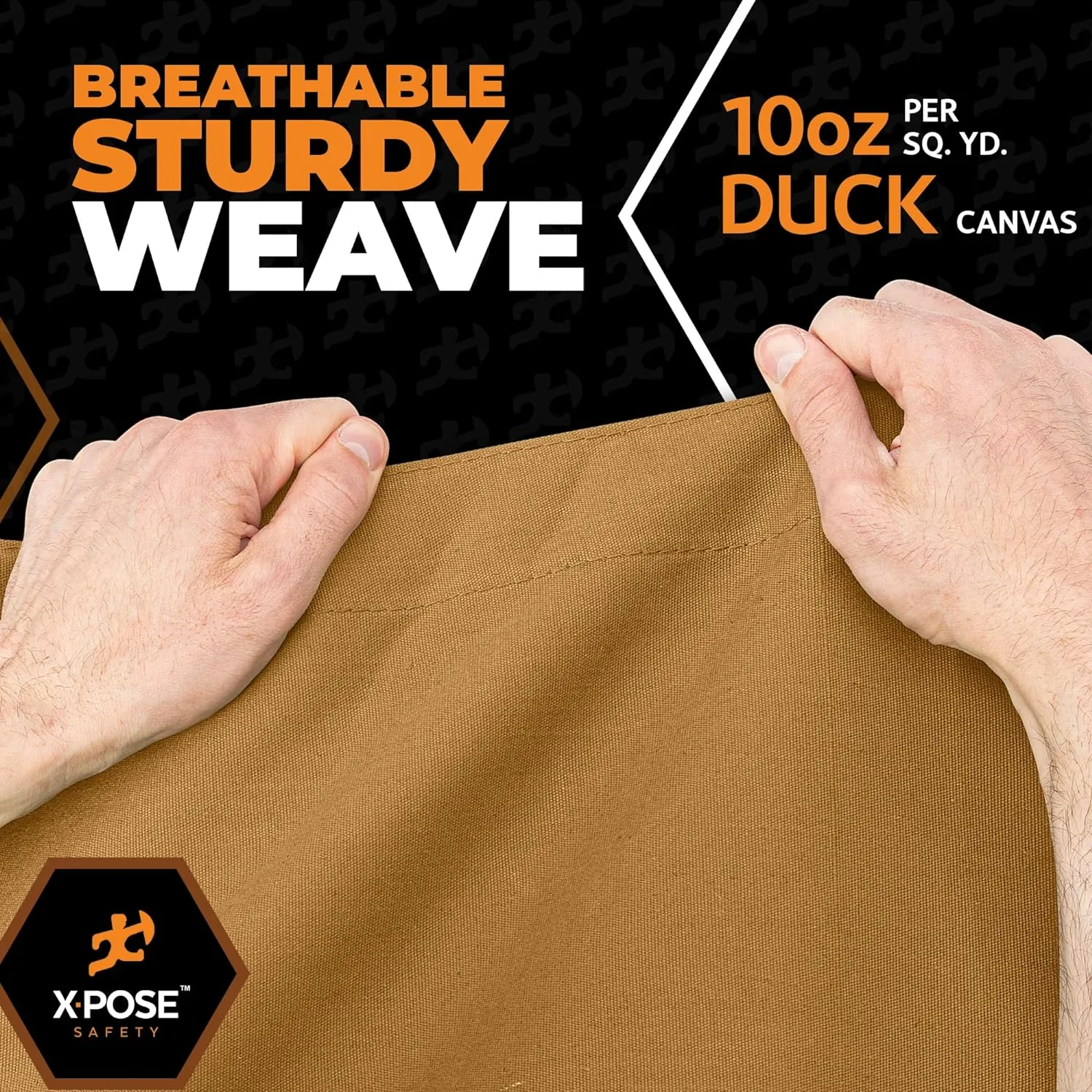Xpose Safety Canvas Tarp - 10oz Tan Canvas Tarps Heavy Duty Water Resistant with Brass Grommets- Multipurpose Outdoor Tarpaulin for Camping, Canopy, Trailer, Equipment Cover 10' x 12'