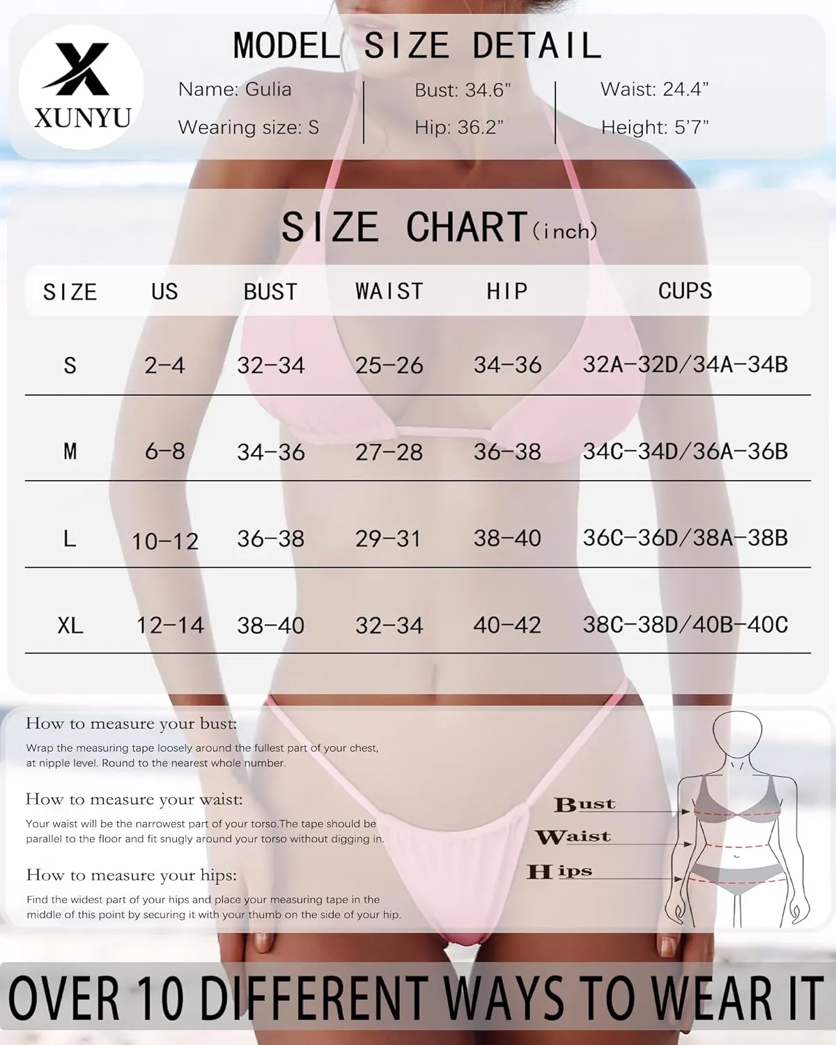 XUNYU Thong Bikini Sets for Women - Brazilian Micro String Bikinis Sexy Two Piece Swimsuit Triangle Top Halter Bathing Suits