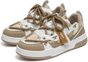 Y2K Sporty Chunky Sneakers for Women Low Top Lace Up Design Casual Walking Shoes for Daily Wear Outdoor Travel Street Style Comfort