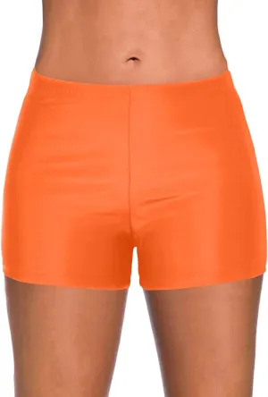 Yonique Womens Swim Shorts Solid Tankini Bottoms Swimsuit Bottoms(Available in Plus)