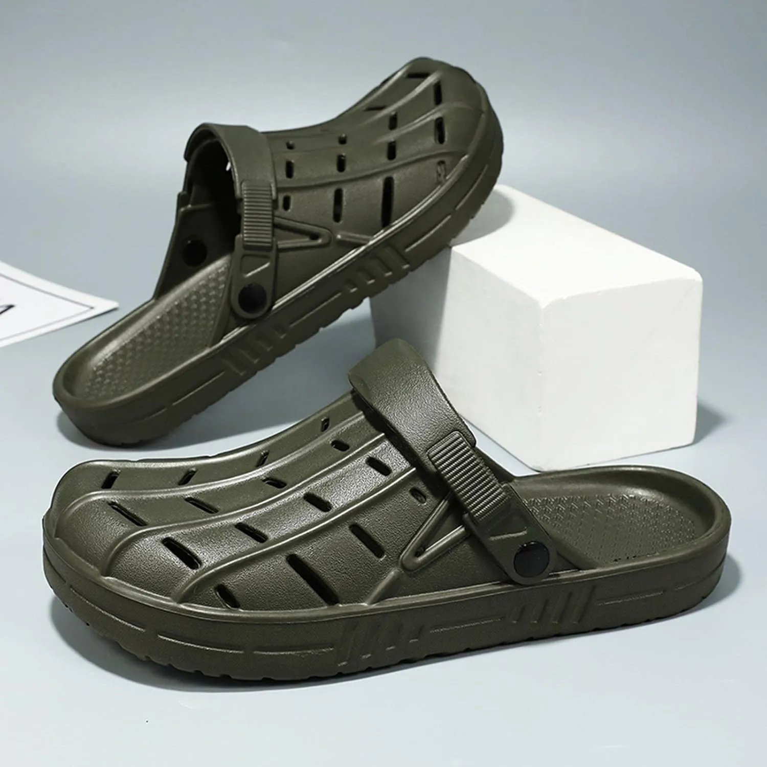 YUKTOPA Men's Large Size Garden Clogs Shoes Lightweight Breathable Slide Sandals Non Slip Shower Slipper Water Shoes Summer Outdoor Walking Shoes